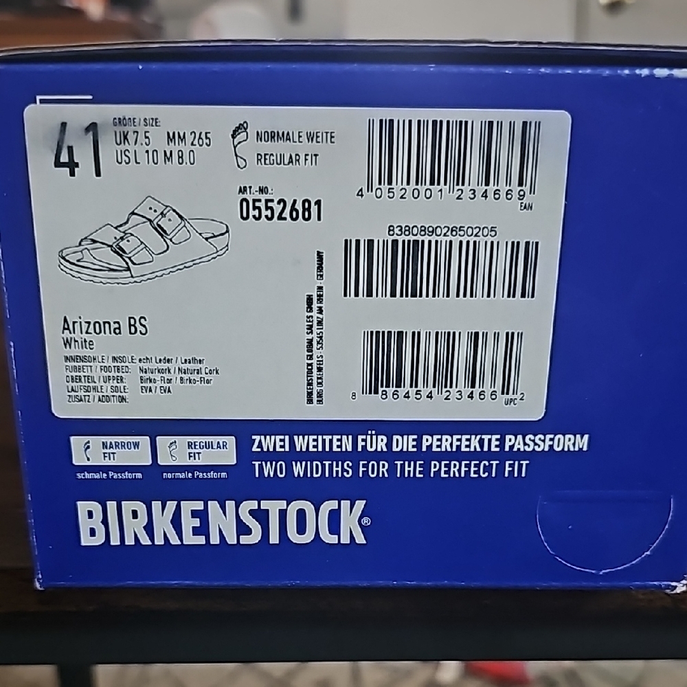 Birkenstock White Leather Footbed Sandals